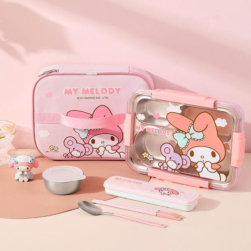 Sanrio My Melody lõunakarbikott Kawaii Cinnamorolli õpilase suure mahutavusega multikas armas kaasaskantav veekindel isoleeritud Bento kott