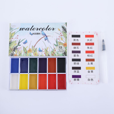 Suur professionaalne akvarellikomplekt 48/24/12 värviga tahke pigment pintsliga maalimiskomplektiga kunstnikele üliõpilaste kunstitarbed