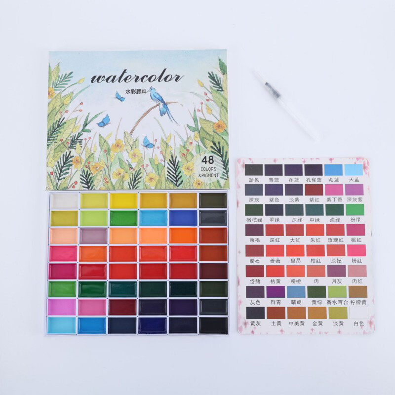 Suur professionaalne akvarellikomplekt 48/24/12 värviga tahke pigment pintsliga maalimiskomplektiga kunstnikele üliõpilaste kunstitarbed