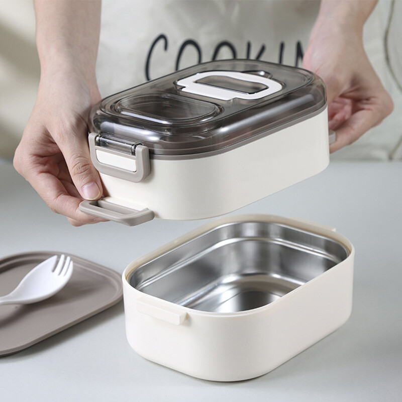 Clearly 304 roostevabast terasest söögikarp, kaasaskantav lekkekindel toiduainete hoiukonteiner koolitöötaja lastele õues matkamiseks Bento kasti komplekt