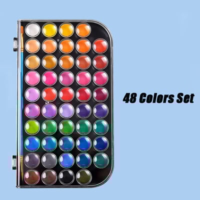 Set profesional de vopsea acuarela cu pix pensula 16/48 pigment de acuarela pentru desen si pictura Rechizite de arta scolara