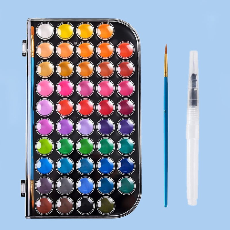 Set profesional de vopsea acuarela cu pix pensula 16/48 pigment de acuarela pentru desen si pictura Rechizite de arta scolara