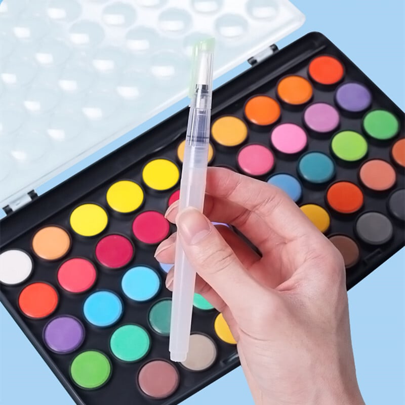 Set profesional de vopsea acuarela cu pix pensula 16/48 pigment de acuarela pentru desen si pictura Rechizite de arta scolara