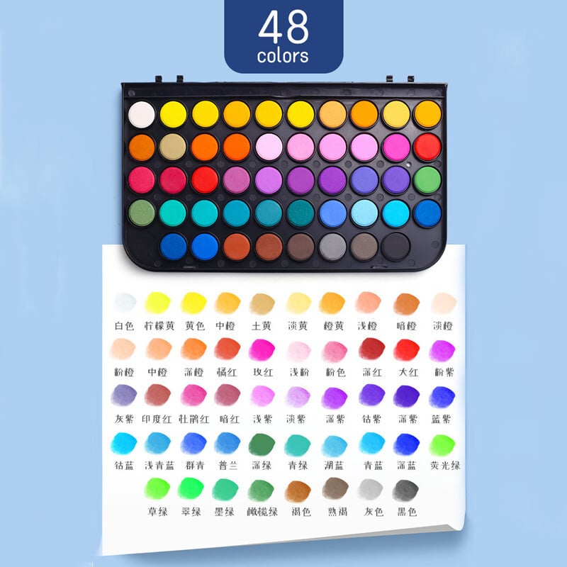 Set profesional de vopsea acuarela cu pix pensula 16/48 pigment de acuarela pentru desen si pictura Rechizite de arta scolara