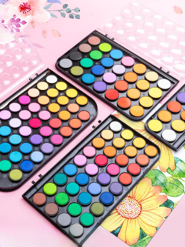 Tahke akvarellivärvikomplekt 28.12.36.48 Värvid Joonistuskunstnike Kool Vesivärv Pigment pintslikomplektiga Kunstitarbed