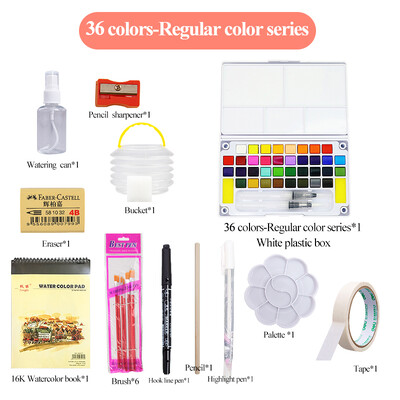 AngelMark Solid Watercolor Paint Set Portable Professional Drawing Pearlescent Watercolor Pigment for Painting Art Supplies