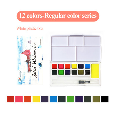 AngelMark Solid Watercolor Paint Set Portable Professional Drawing Pearlescent Watercolor Pigment for Painting Art Supplies