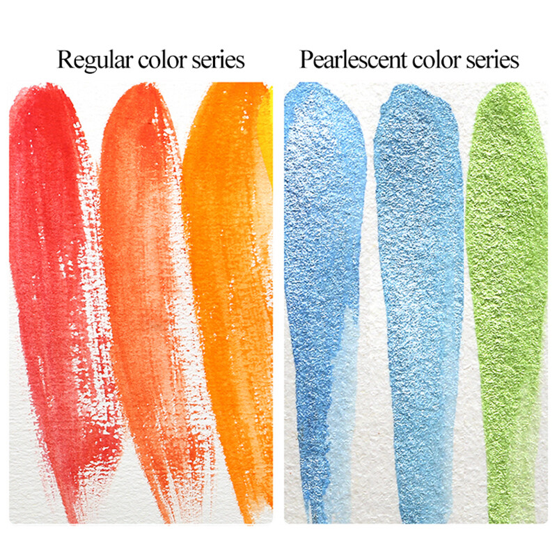 AngelMark Solid Watercolor Paint Set Portable Professional Drawing Pearlescent Watercolor Pigment for Painting Art Supplies