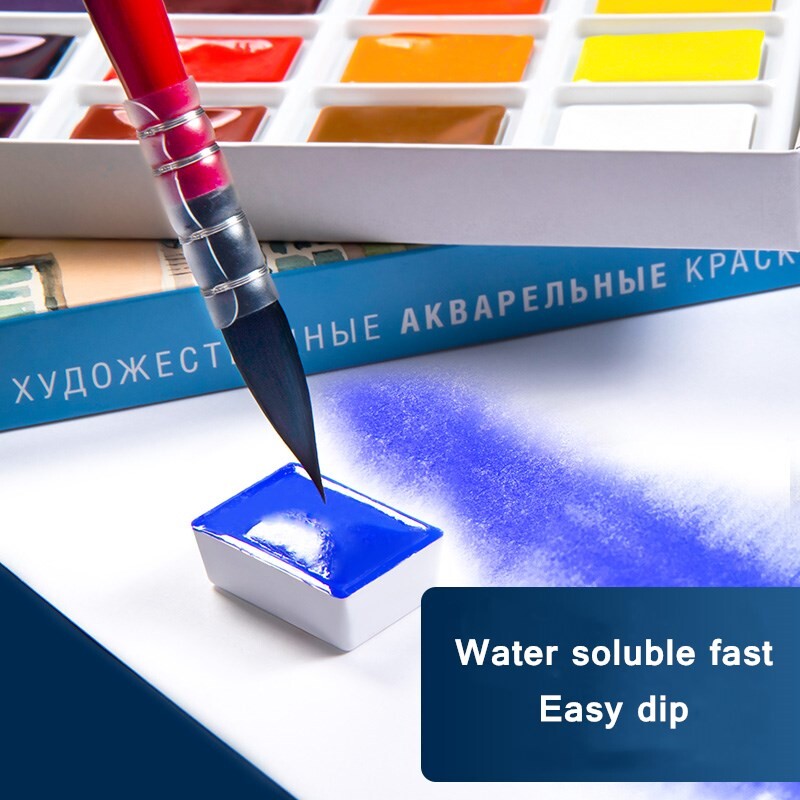 16/24 Color Solid akvarellvärvikomplekt White Night Student tasemel akvarellmaalivärv algajatele ja kunstiüliõpilastele