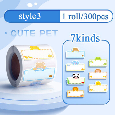 1 rolă etichetă cu nume de desene animate autocolant copii grădiniță școală autocolant semnătură sticla de apă creion etichete cu nume pentru copii