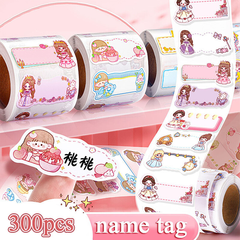 1 rolă etichetă cu nume de desene animate autocolant copii grădiniță școală autocolant semnătură sticla de apă creion etichete cu nume pentru copii