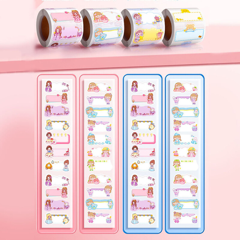 1 rolă etichetă cu nume de desene animate autocolant copii grădiniță școală autocolant semnătură sticla de apă creion etichete cu nume pentru copii