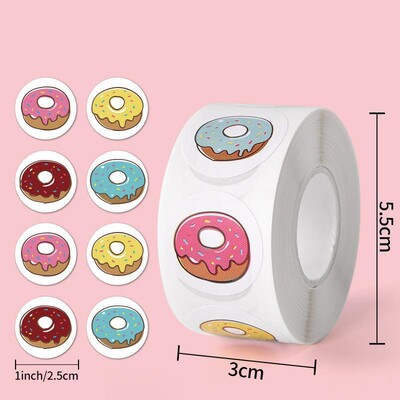 500 buc/rola Autocolante drăguțe pentru recompensă cu căpșuni, pentru album de albume, pentru plicuri cu fructe, pentru favoruri de petrecere de aniversare, produse de copt