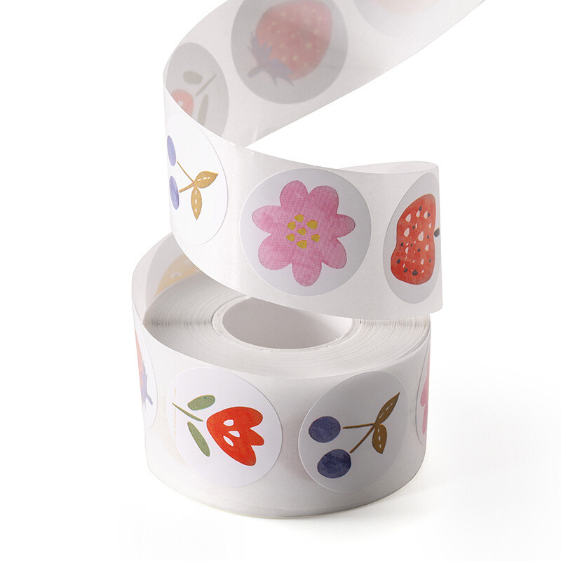 500 buc/rola Autocolante drăguțe pentru recompensă cu căpșuni, pentru album de albume, pentru plicuri cu fructe, pentru favoruri de petrecere de aniversare, produse de copt