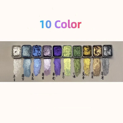 20 värvi akvarellvärvi pigment, tahke pärlmutter, kuldne metallik maalimine, meisterdage küünte joonistamise kunstitarbed kunstnikule