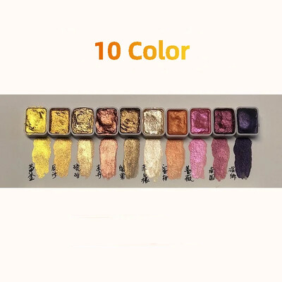 20 värvi akvarellvärvi pigment, tahke pärlmutter, kuldne metallik maalimine, meisterdage küünte joonistamise kunstitarbed kunstnikule