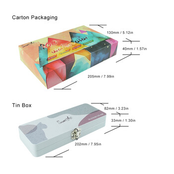 Seamiart 100 цветни плътни акварелни подаръчен комплект акварелни пигменти с четка за рисуване Хартии за оцветяване за рисуване Консумативи за художествени бои
