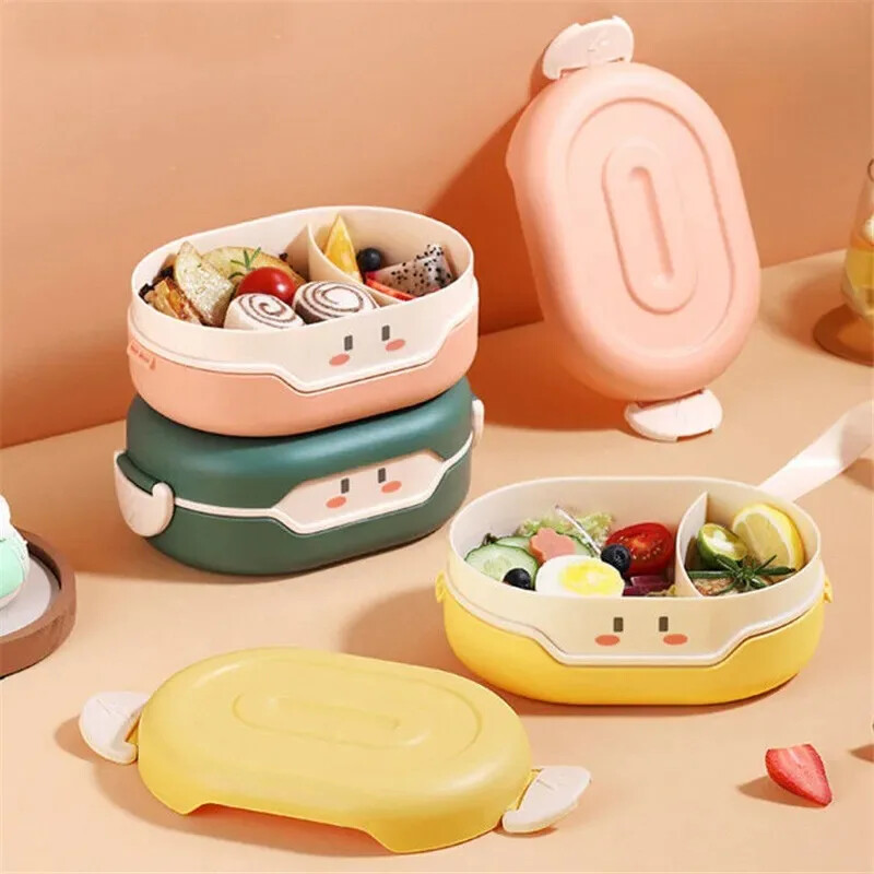 Bento lõunakarp lastele Lekkekindel kaasaskantav mitme kambriga toidukonteiner koolipikniku reiside lõunakasti jaoks