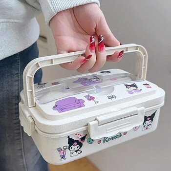 Sanrio Cinnamoroll Kuromi My Melody Heatable Lunch Box Φοιτητικό μεγάλης χωρητικότητας Επιτραπέζιο σκεύος Bento Box Φιλικό προς το περιβάλλον