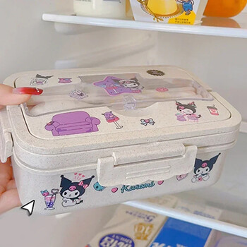 Sanrio Cinnamoroll Kuromi My Melody Heatable Lunch Box Φοιτητικό μεγάλης χωρητικότητας Επιτραπέζιο σκεύος Bento Box Φιλικό προς το περιβάλλον