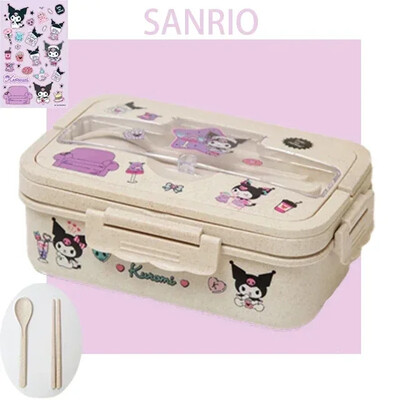 Sanrio Cinnamoroll Kuromi My Melody Нагряваща се кутия за обяд Студентска кутия с голям капацитет, разделени на отделения, екологични съдове Bento Box