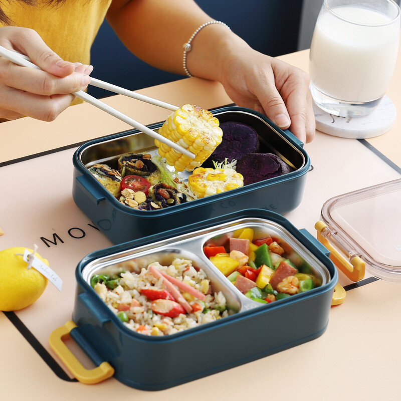 Cutie de prânz termică din oțel inoxidabil 304 pentru lucrător de birou Bento Box cu un singur/dublu strat Student pentru copii Magazin de containere pentru depozitarea alimentelor
