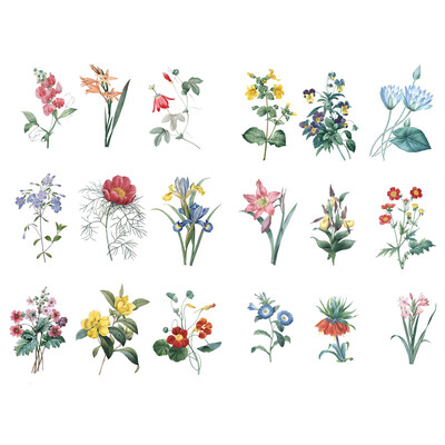 1 PCS Kawaii Flower Love Bicycle Aesthetic Book Journal Stickers Scrapbooking Канцеларски материали Дневник Етикет Офис Училищни пособия