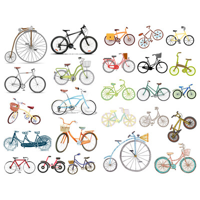 1 PCS Kawaii Flower Love Bicycle Aesthetic Book Journal Stickers Scrapbooking Канцеларски материали Дневник Етикет Офис Училищни пособия