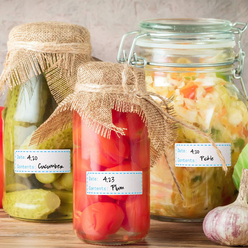 125 етикета/ролка Етикет за съхранение на храна Подвижни замразени стикери Етикети Стикери за скрапбукинг за пакети Стикер за канцеларски материали 1x3in