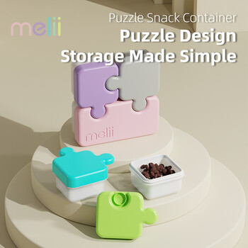 Melii Puzzle Container Fruit Lunch Box Κουτί για πικνίκ Αποθήκευση Φρούτων Σνακ Φορητά Αποσπώμενα μωρά Παιδιά Διαχωρίζονται για Οργάνωση