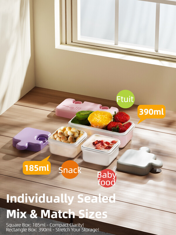 Melii puslekonteiner puuvilja-lõunakarp piknikukarp puuviljade hoidmiseks suupisted kaasaskantavad eemaldatavad imikud, lapsed organiseerimiseks eraldatud