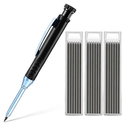 Μηχανικό μολύβι 2,8 χιλιοστών συμπαγές ξυλουργείο με ξύστρα για ξυλουργικές κατασκευές Προμήθειες γραφικής ύλης μολύβι ξυλουργού με μακριά κεφαλή