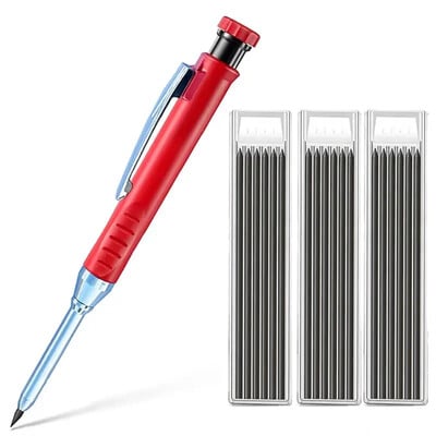 Μηχανικό μολύβι 2,8 χιλιοστών συμπαγές ξυλουργείο με ξύστρα για ξυλουργικές κατασκευές Προμήθειες γραφικής ύλης μολύβι ξυλουργού με μακριά κεφαλή