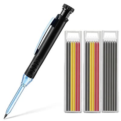 Μηχανικό μολύβι 2,8 χιλιοστών συμπαγές ξυλουργείο με ξύστρα για ξυλουργικές κατασκευές Προμήθειες γραφικής ύλης μολύβι ξυλουργού με μακριά κεφαλή