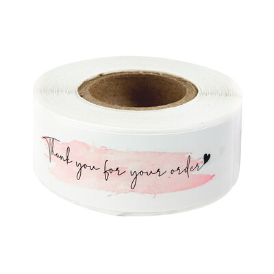 120 buc. Vă mulțumim pentru comanda dvs. Autocolante etichete roz pentru sigilarea plicurilor pentru afaceri mici, autocolant decor, aprovizionare de papetărie