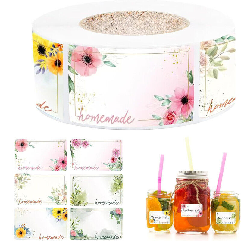 500 kom/rola Cvijeće Prazne naljepnice Kuhinjske naljepnice s rukom pisanim datumom Naljepnica za pohranjivanje hrane Naljepnica za zatvaranje Poklon ukrasna naljepnica 3*5 cm