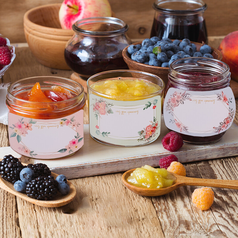 Lillenimesildid 3*5 cm tühjad kirjutatavad sildikleebised isetehtud kinginimesilt köögi jaoks isetehtud moosipakendite dekoratiivtarvikud