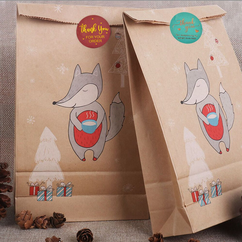 1,5 inča/38 mm vodootporna bronzana naljepnica Hvala vam na narudžbi Šarena naljepnica s pečatom za male tvrtke Paket za ponijeti Express