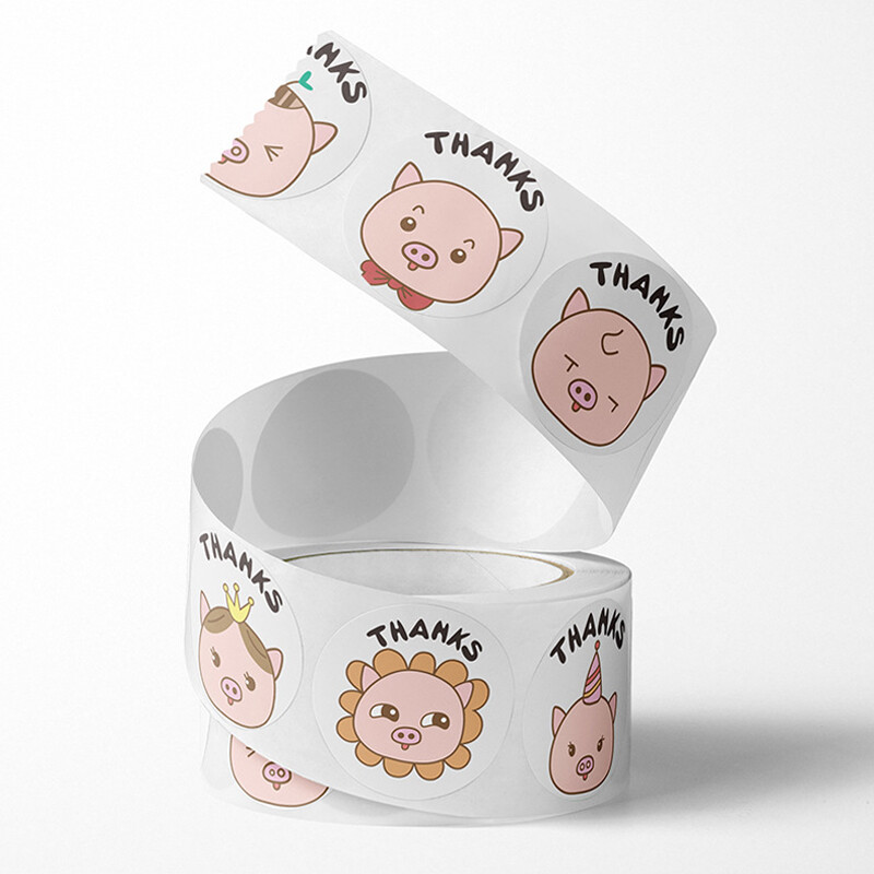 500 tk Aitäh Kleebised Armsad Loomad Lapsed Kleebised Dekoratiivne Kass Konn Notsu Ring Rulli Tihendid Sildid Kroompaberist Kinkelipikud