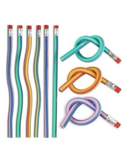 10/20 tk. Pehmed, painduvad painduvad pliiatsid, lastepliiatsid, pehmed lastele kirjatarbed, õpilaste pliiats, lõbus kool