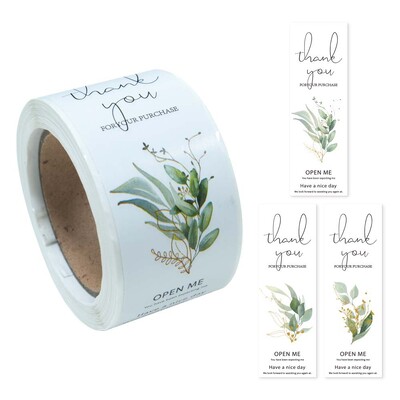 100 tk / rull isikupärastatud sildid 3 * 9 cm Täname ostu eest Väikeettevõtte kinkepakendi kleebised