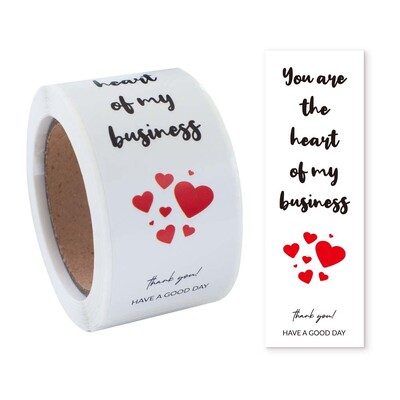 100 tk / rull isikupärastatud sildid 3 * 9 cm Täname ostu eest Väikeettevõtte kinkepakendi kleebised