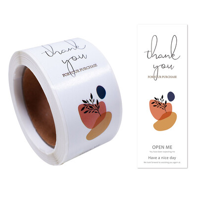 100 tk / rull isikupärastatud sildid 3 * 9 cm Täname ostu eest Väikeettevõtte kinkepakendi kleebised