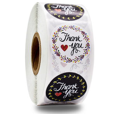 100-500 τμχ 1 ίντσας 2 Σχέδια Λουλούδι Ευχαριστούμε Αυτοκόλλητα Μπομπονιέρες Γάμου Χειροποίητο Πακέτο Ετικέτες σφραγίδων Scrapbooking Δώρο