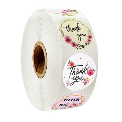 100-500 τμχ 1 ίντσας 2 Σχέδια Λουλούδι Ευχαριστούμε Αυτοκόλλητα Μπομπονιέρες Γάμου Χειροποίητο Πακέτο Ετικέτες σφραγίδων Scrapbooking Δώρο