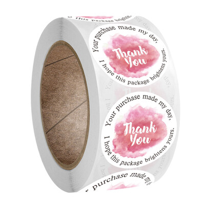 100-500 τμχ 1 ίντσας 2 Σχέδια Λουλούδι Ευχαριστούμε Αυτοκόλλητα Μπομπονιέρες Γάμου Χειροποίητο Πακέτο Ετικέτες σφραγίδων Scrapbooking Δώρο