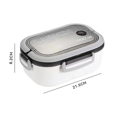 Kaasaskantav hermeetiline lõunakast kahekihilise võrega üliõpilaskontori töötaja mikrolaineahju hermeetiline bentokarp kahvlilusikaga välipiknik