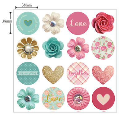 Флорален стикер за благодарност Стикери за хартиен етикет Скрапбукинг Сватбен плик Уплътнения Ръчно изработени декоративни стикери за Деня на майката