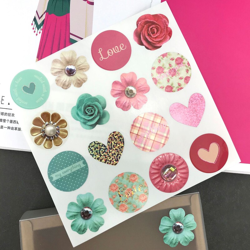 Флорален стикер за благодарност Стикери за хартиен етикет Скрапбукинг Сватбен плик Уплътнения Ръчно изработени декоративни стикери за Деня на майката
