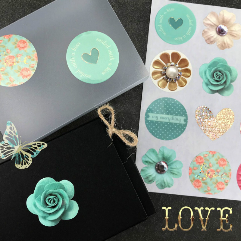 Флорален стикер за благодарност Стикери за хартиен етикет Скрапбукинг Сватбен плик Уплътнения Ръчно изработени декоративни стикери за Деня на майката